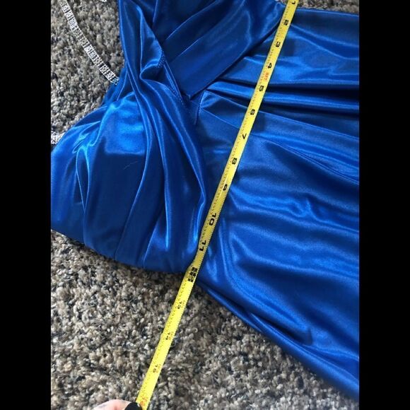 Wendye C Jump Apparel blue dress 27 inches long with sequins and balloon bottom - Picture 12 of 12